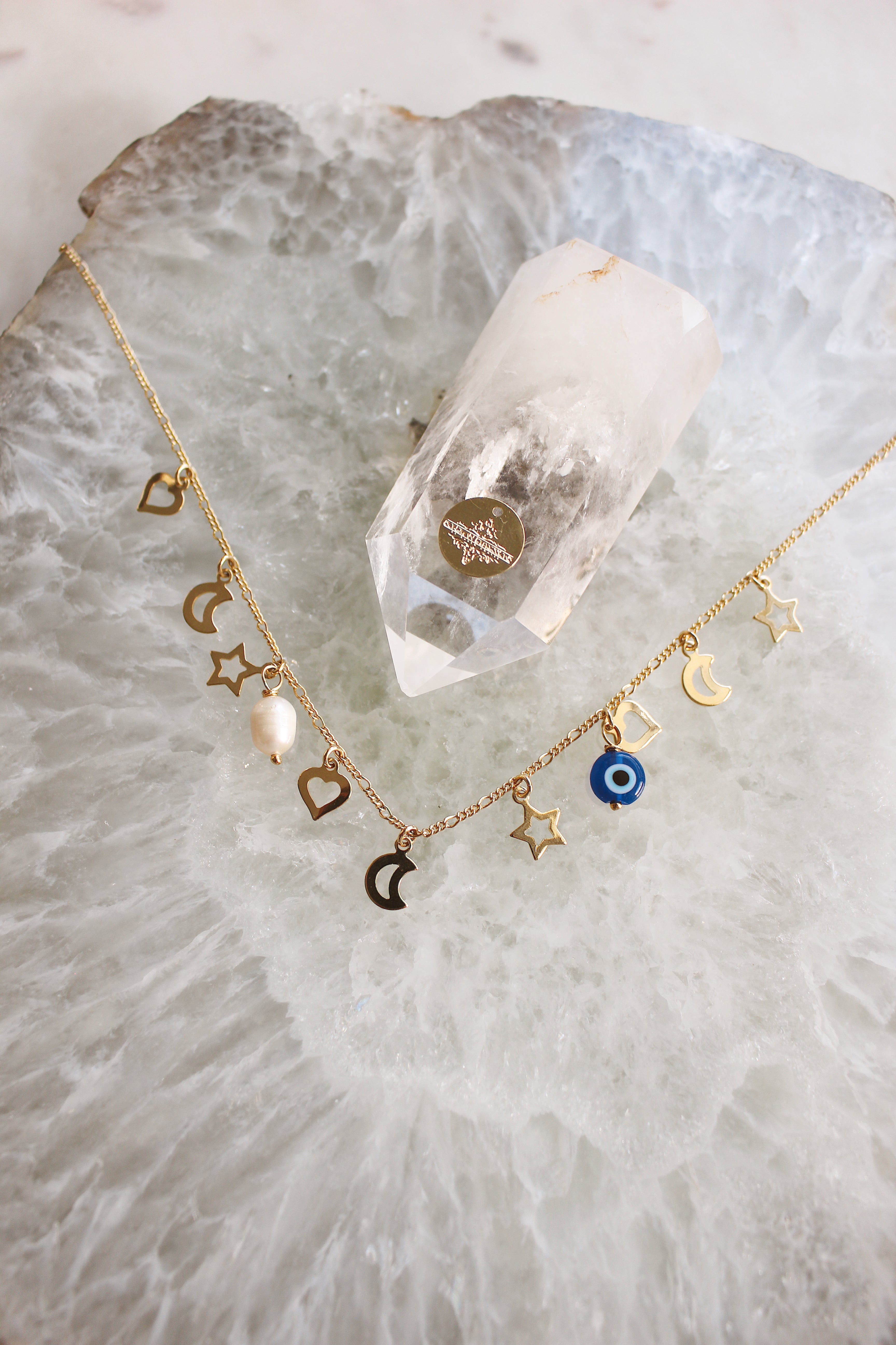 Dreamy Charms + Pearl Short Necklace