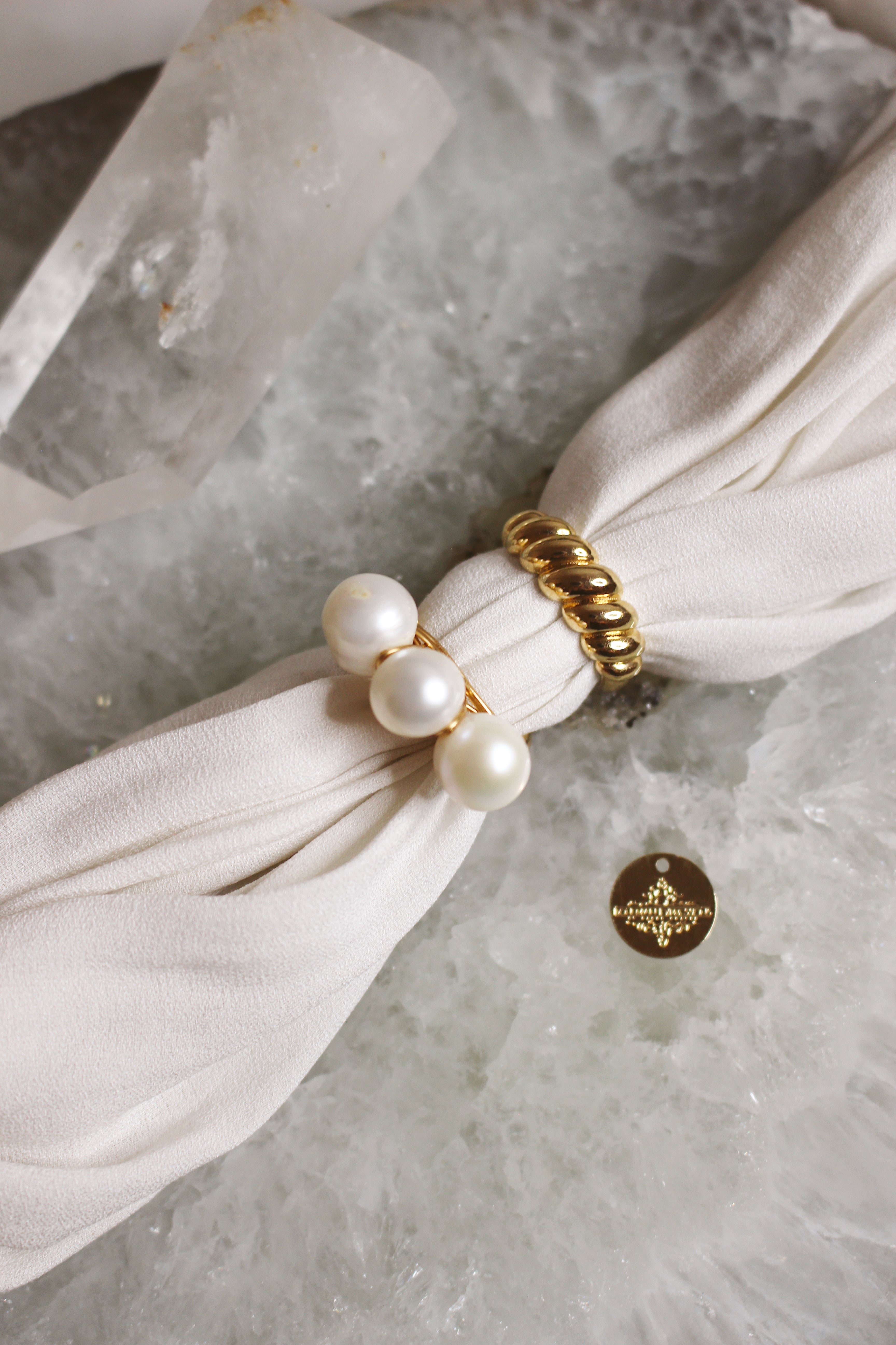 Pearl + Cocktail Ring Set