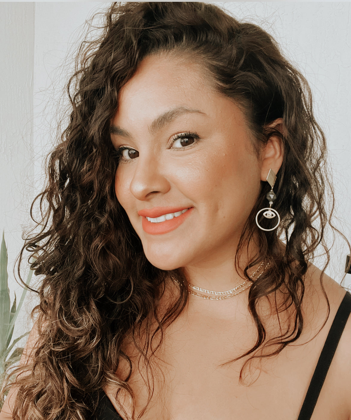 Evil Eye Hoops - Labradorite