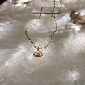 Dainty Gold Evil Eye Necklace